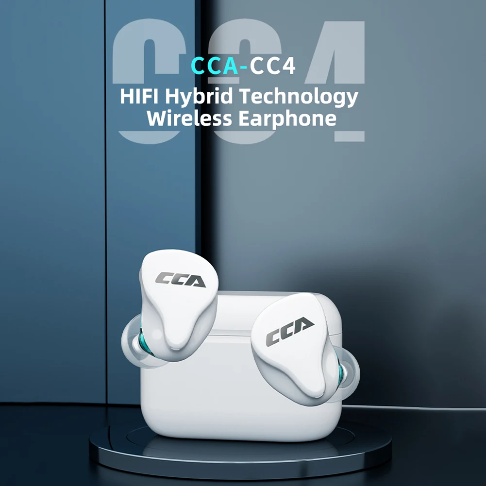 

Игровые наушники CCA CC4 HiFi Bluetooth-совместимые наушники 5,2 с зарядным боксом Беспроводная спортивная Гарнитура для бега