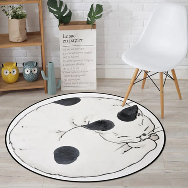 

Round Carpets Alfombra Salón Fashion Children's Bedroom Room Floor Mat Home Computer Chair Rug 카페트 коврик для ванной Cartoon