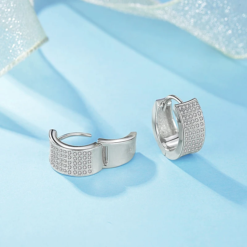 Женские серьги кольца TONGZHE серебряные из стерлингового серебра 925 пробы
