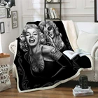 Флисовое одеяло Marilyn Monroe с 3d рисунком, для кровати, походов, пикника, толстое стеганое одеяло, модное покрывало, одеяло в стиле Sherpa-2