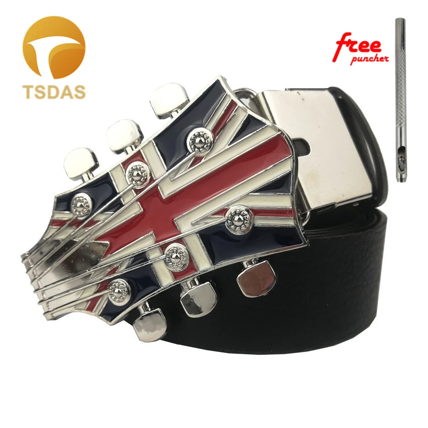 Британский гитарный ремень с флагом пряжка цветная металлическая для ремня