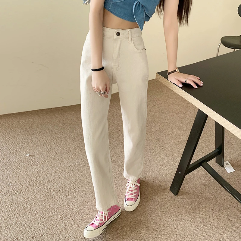 

YTX985 Women's straight loose summer 2021 new small cigarette pants high waist slim thin jeans