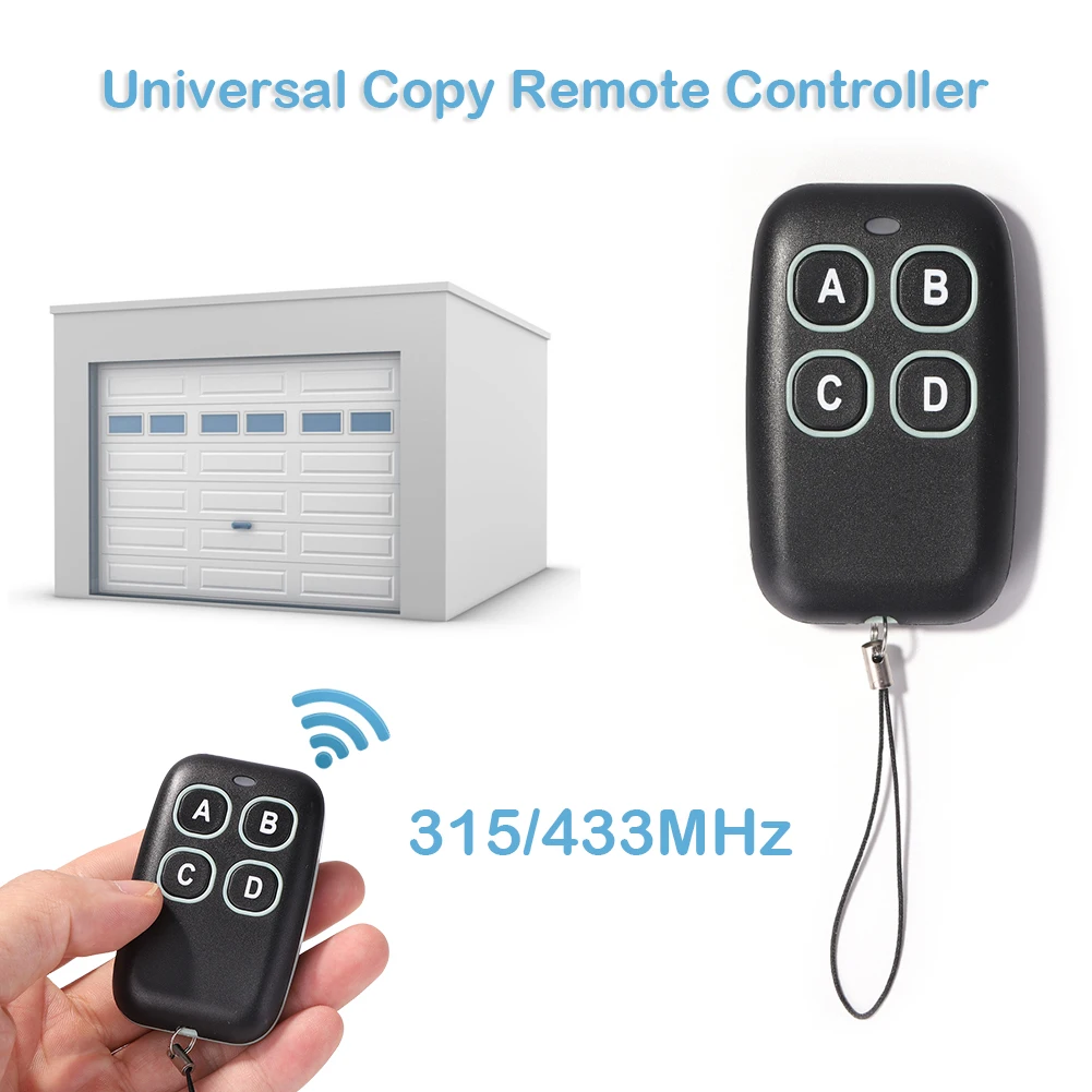 

315MHz 433MHz Universal Wireless 4 Keys Door Gate Copy Remote Control Cloning Duplicator Remote Controller for Home Auto Garage