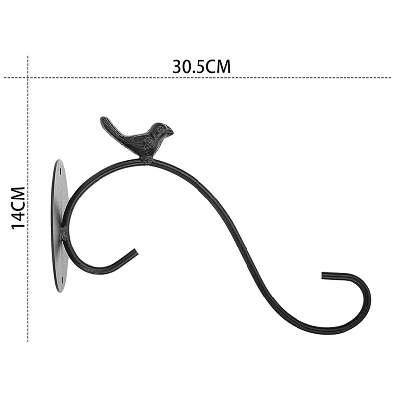 

2PCS Wall Hanging Plant Bracket Retro Outdoor Indoor Garden Hook & 4PCS Hanging Basket Brackets Iron Wall Hooks Brackets