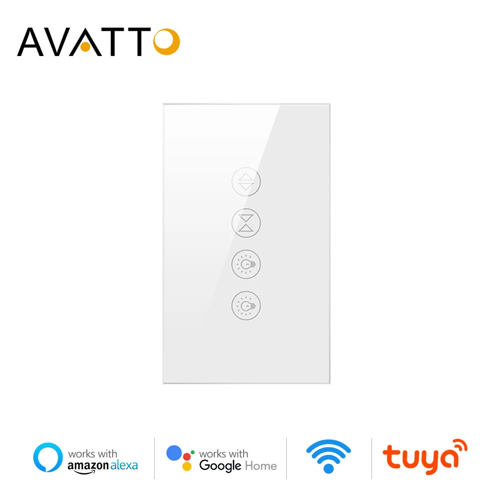 AVATTO Tuya WiFi Roller Shutter Curtain Light Switch for Electric Motorized Blinds Smart Life Control Work for Alexa,Google home