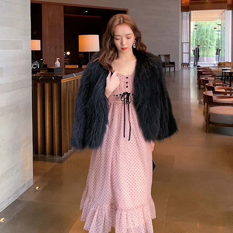 

French Vintage Midi Dress Women Puffer Sleeve Square Collor Office Elegant Dress Female 2021 Spring Dot One Piece Dress Korean