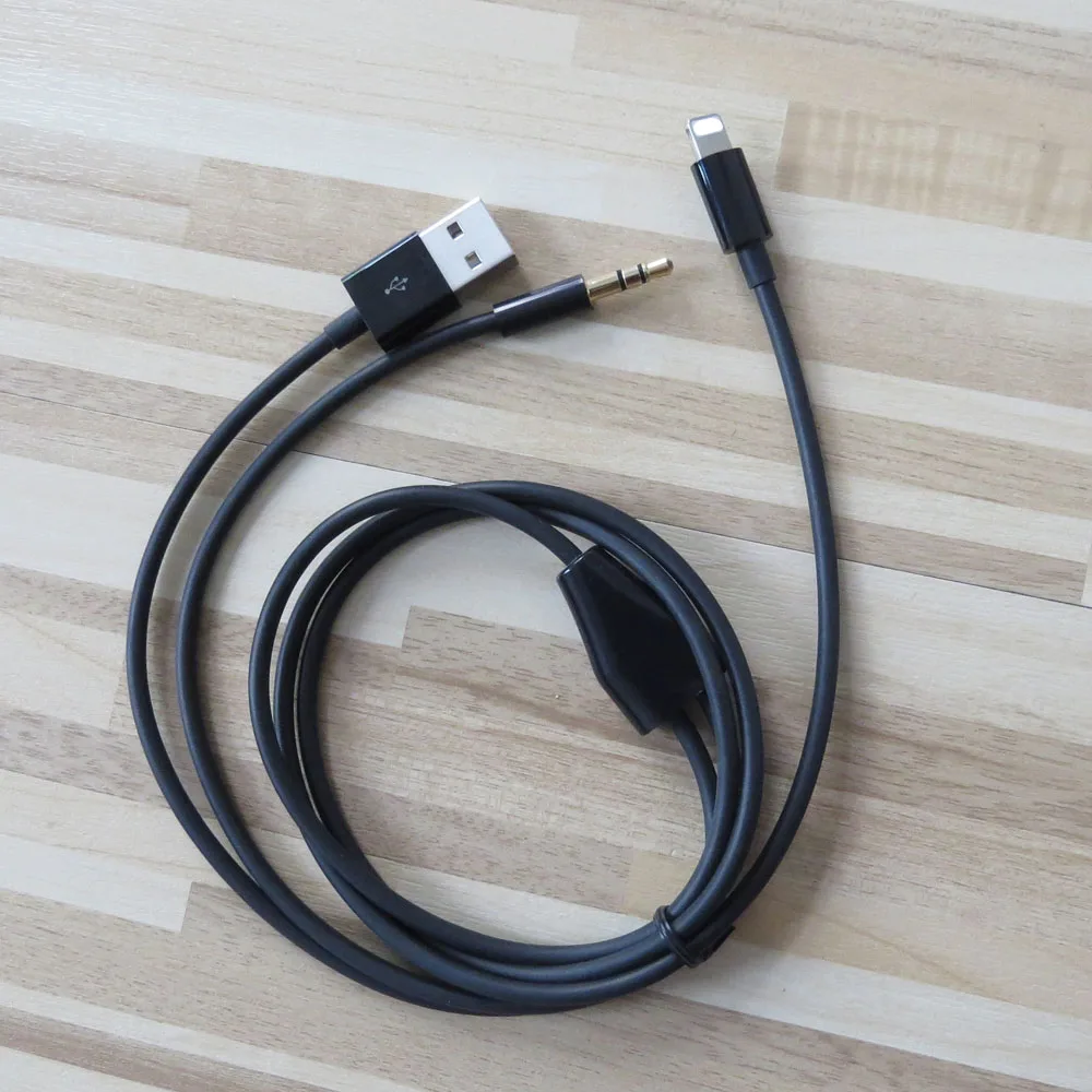 1 м 3 фута 8pin до 5 мм аудио и usb кабель для зарядки XS XR X 8 7 plus ios 13|Кабели VGA| |