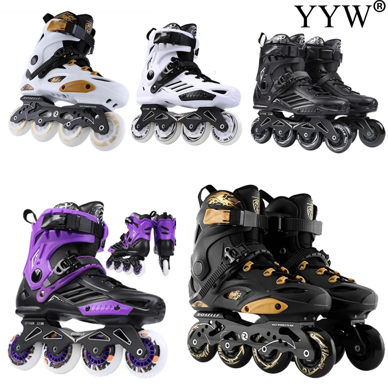Роликовые коньки ABCE для мужчин и женщин профессиональные с колесами 7 скоростей