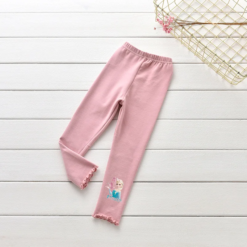 

7 color Frozen Elsa Fungus Edge Leggings Cartoon Baby Trousers 100% Cotton Spring Summer Autumn Child Girls Pants