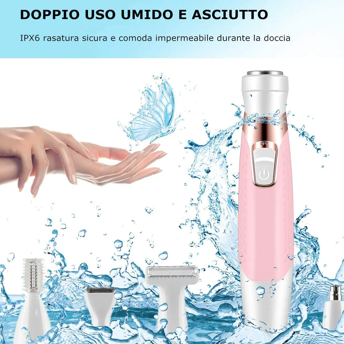 Женский Электрический эпилятор водонепроницаемый электрический 5 в 1 влажный и