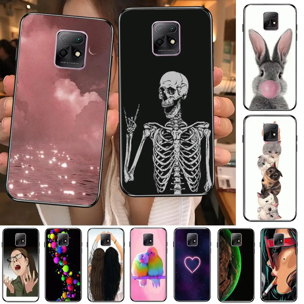 

Phone Case For XiaoMi Redmi 10X 9 8 7 6 5 A Pro S2 K20 T 5G Y1 Anime Black Cover Silicone Back Pretty Personality