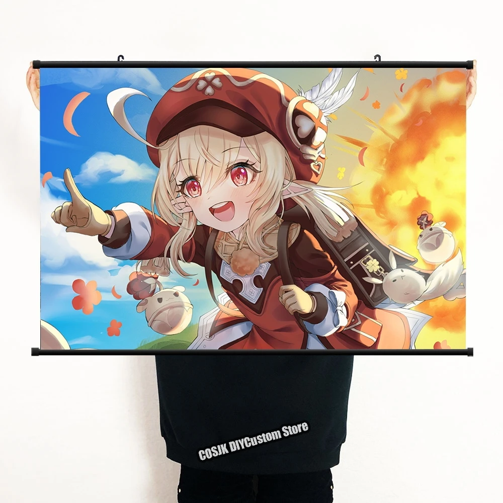 Новый постер аниме-игры Genshin Impact Klee настенный свиток домашний декор
