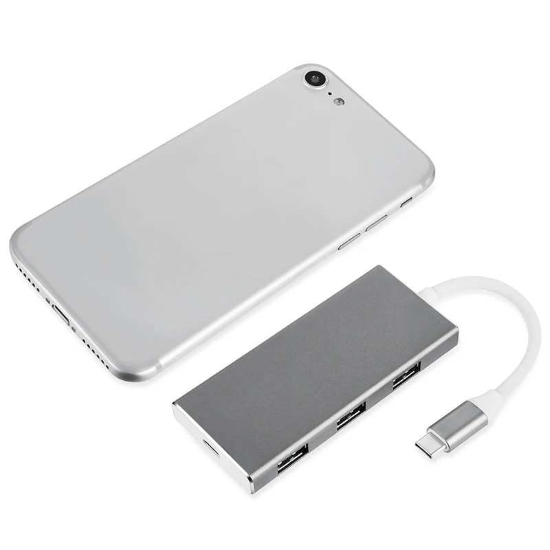 

USB-C хаб 7-в-1 Type-C адаптер с 3 USB 3,0 портом s HDMI Type C зарядный порт SD/Micro SD кардридер