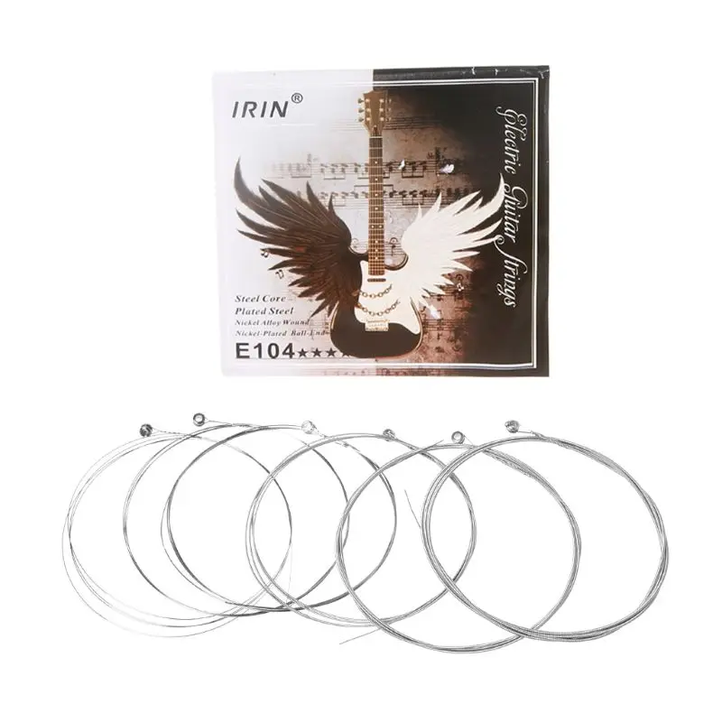 

H053 6pcs E104 Electric Guitar Strings 008-038 Plated Steel Core Nickel Alloy Wound
