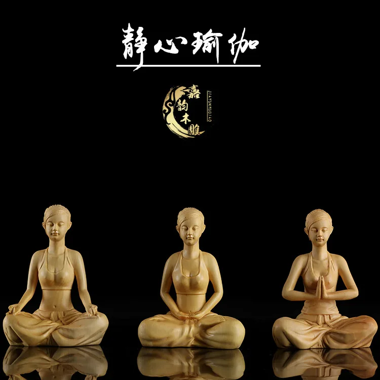 

Boxwood carving home accessories, yoga hall ornaments, figure statues, beauty handicrafts gifts, tea pet small ornaments