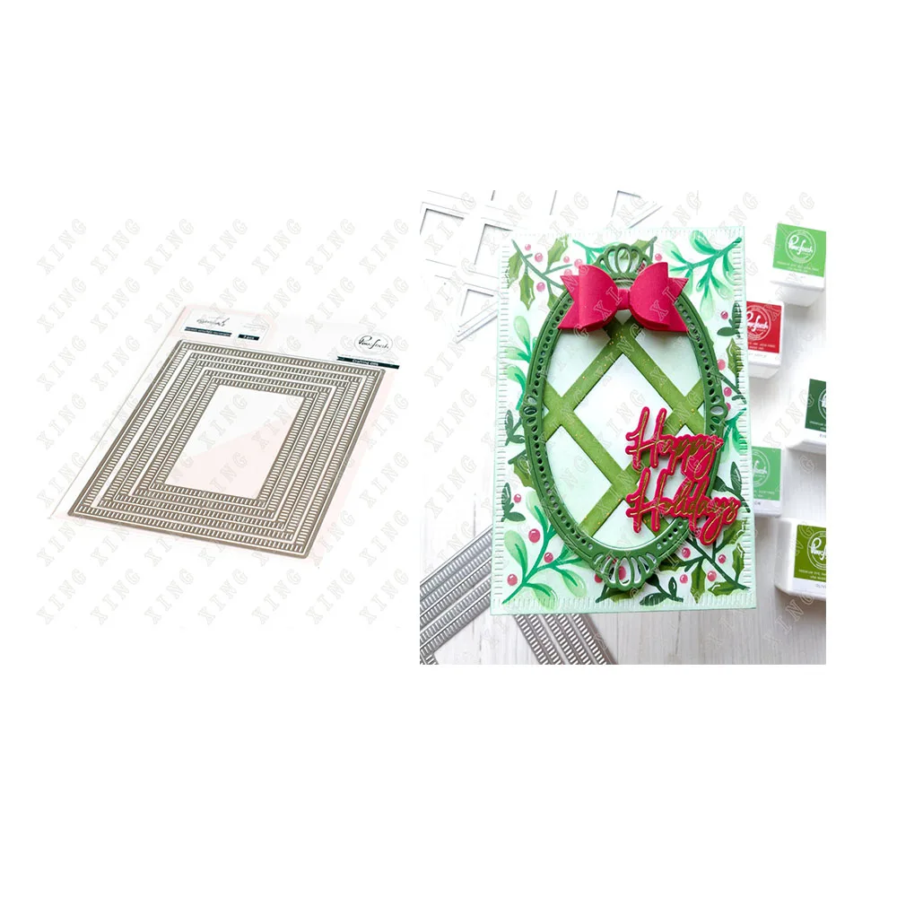 

Dies Scrapbooking Metal Stitched Rectangle Cutting Dies Craft Embossing Make Paper Greeting Card Making Template Diy Handmade
