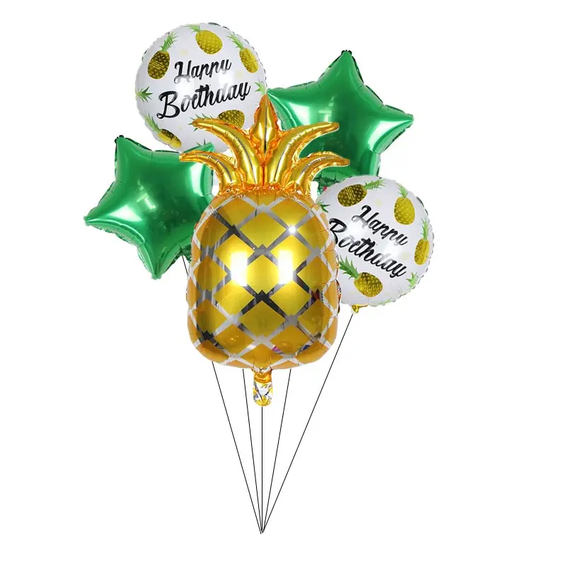 LINVIERLOVE 1 шт. Золотой фольгированный воздушный шар в форме ананаса для