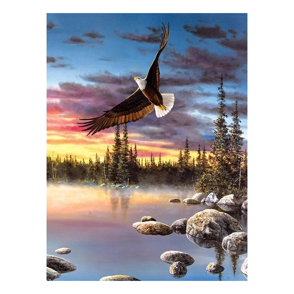 

Картина 5D "сделай сам" с изображением орла, квадратных и круглых стразы, мозаика для хобби, подарки ручной работы, вышивка крестиком, украшен...