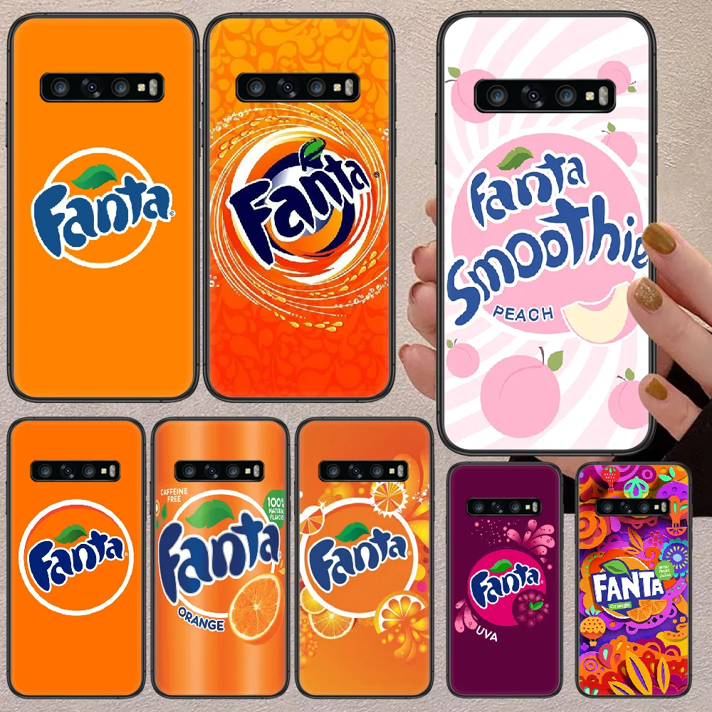 Fantas напиток оранжевый чехол для телефона Samsung Galaxy Note S 8 9 10 20 21 Plus E Ультра черный