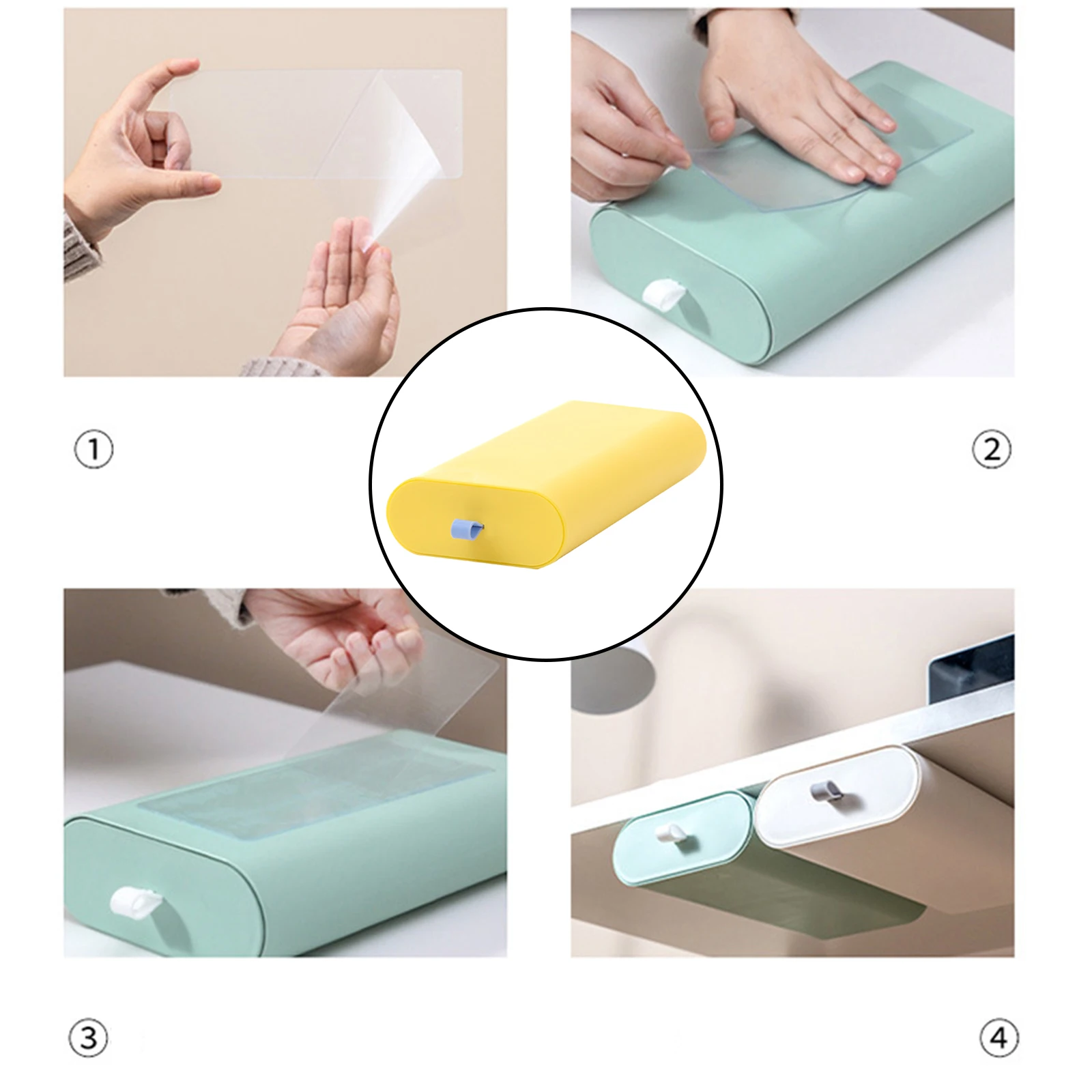 

1pc Small Under Desk Drawer Under Desktop Storage Box Smooth Sliding Track for Office School Pencils Phones Makeup
