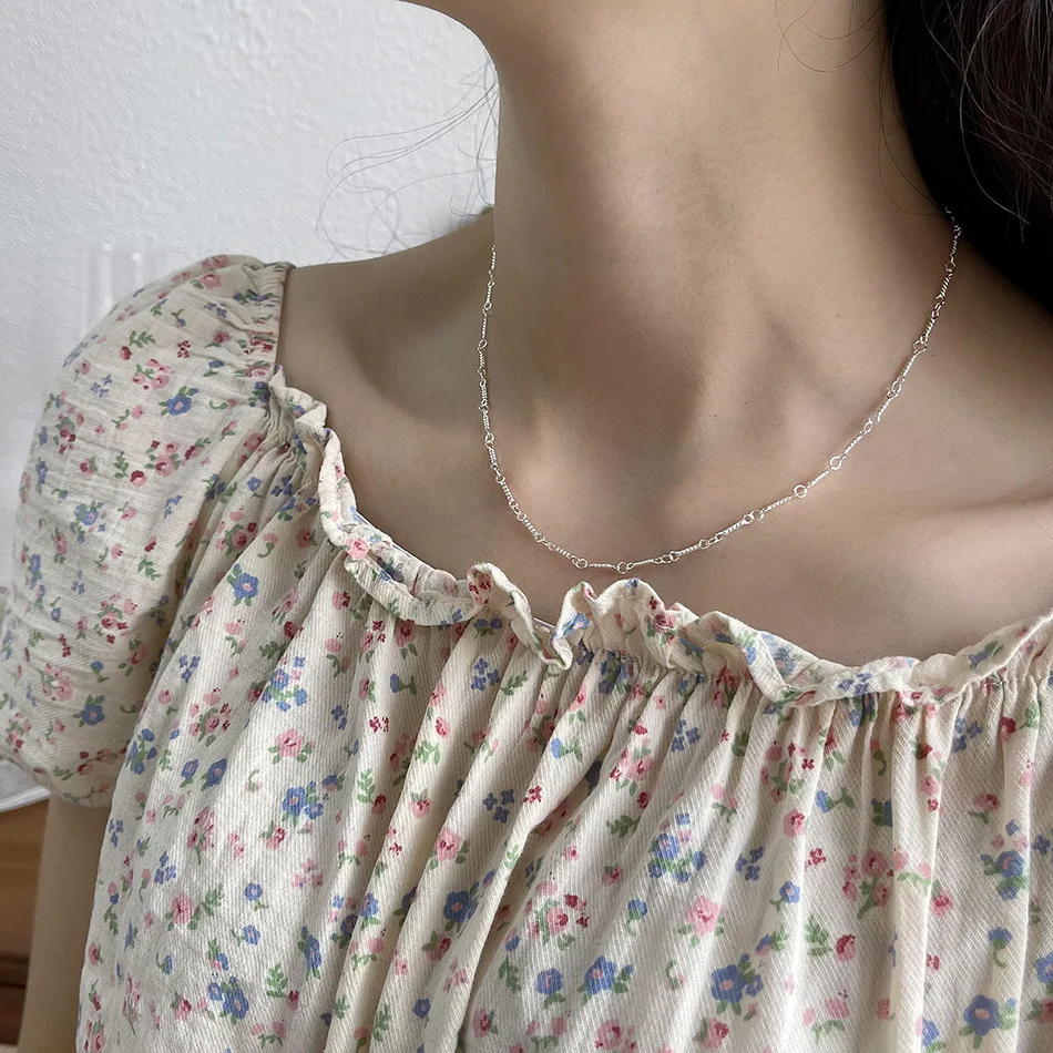 Крученая цепочка-чокер из 100% серебра 925 пробы