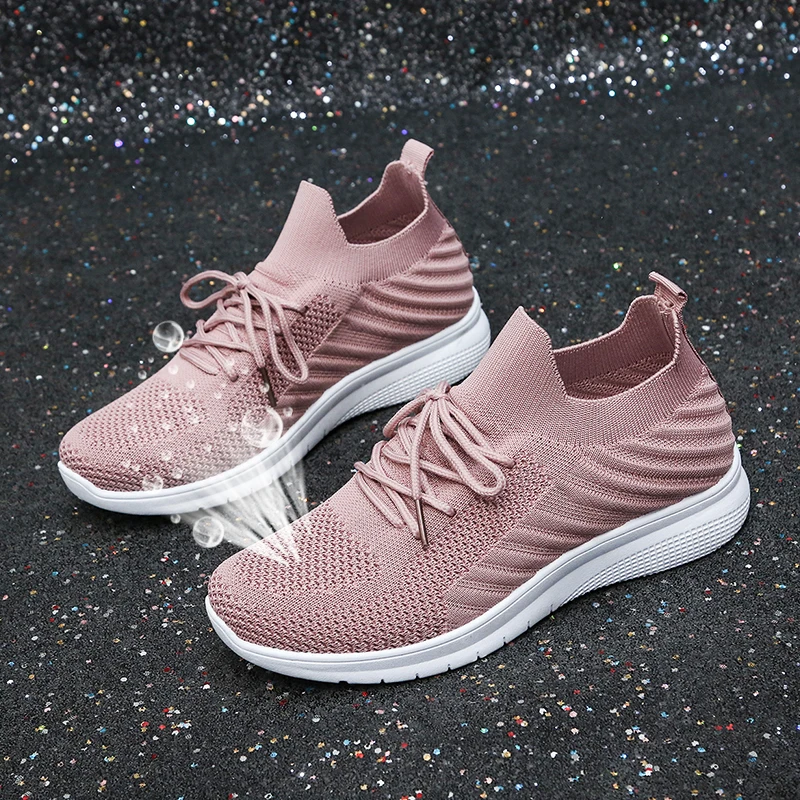 Women White Breathable Mesh Platform Sneakers Training Sports Shoes Summer Thick Sole Tennis Walking Sneaker Chunky Tennis Shoe