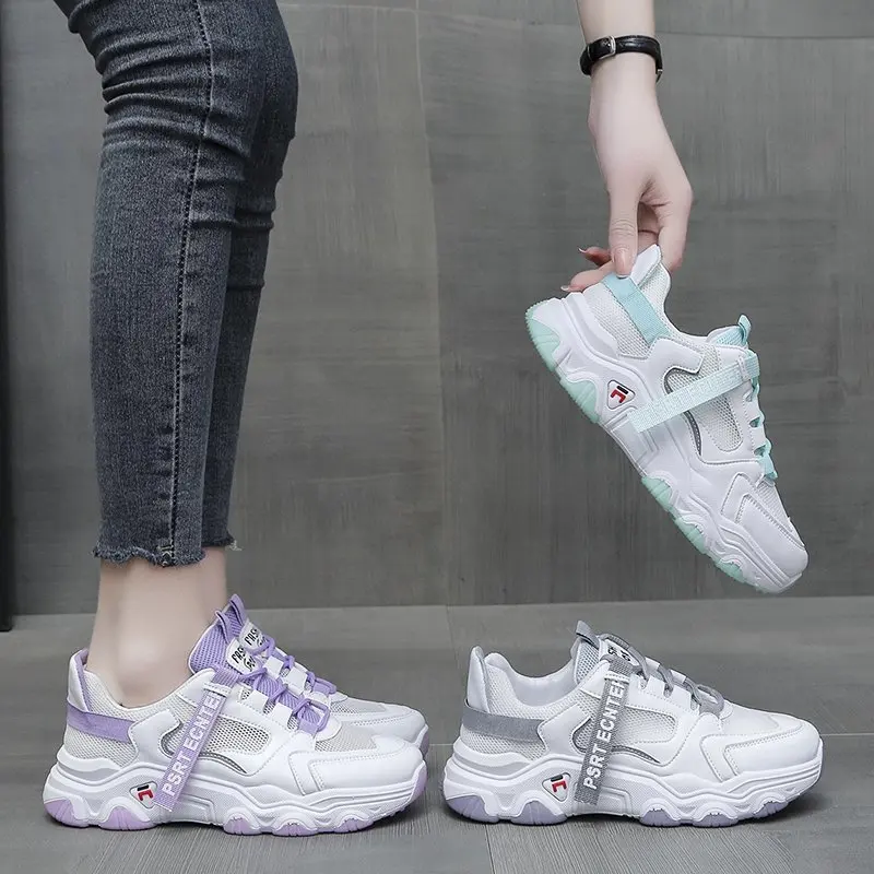 

Summer Women's White Sneakers 2021 Fashion Women Sports Running Shoes Tennis Platform Sneakers Trainers basket zapatillas mujer