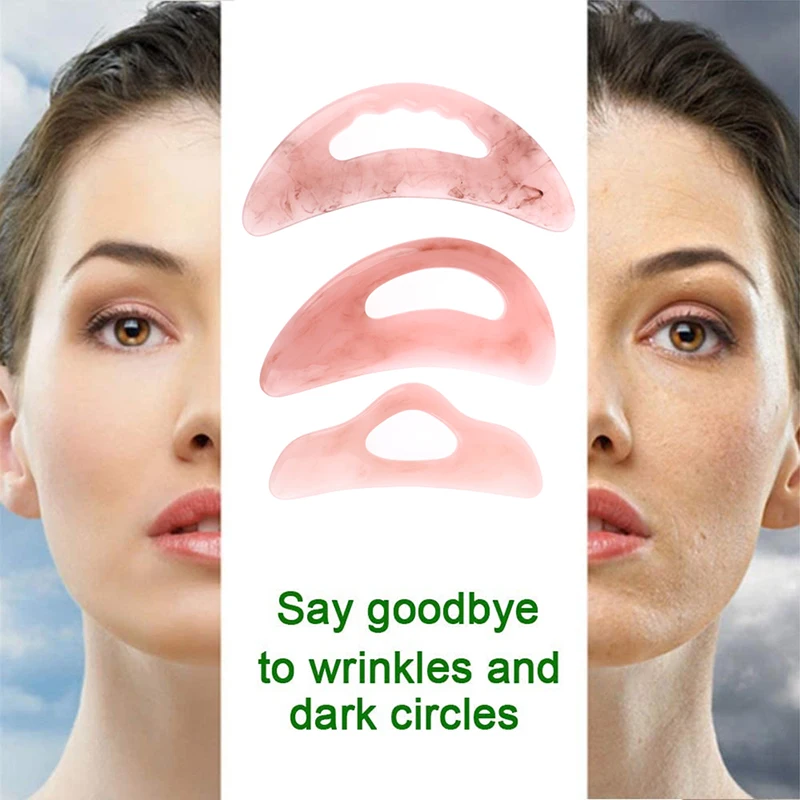 Массажный скребок для лица и шеи из полимера массаж скребком гуаша