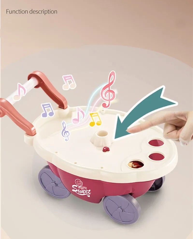 36Pcs Kids Pretend Play Toys Simulation Candy Music Ice Cream Push Car Toy Early Education for Children Girls Boys Gifts | Игрушки и