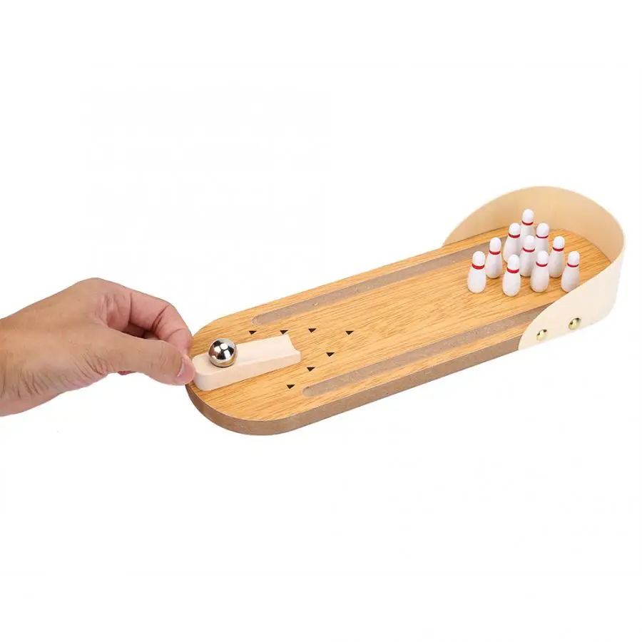 Набор игрушек для боулинга 1 комплект Портативные Детские деревянные настольные