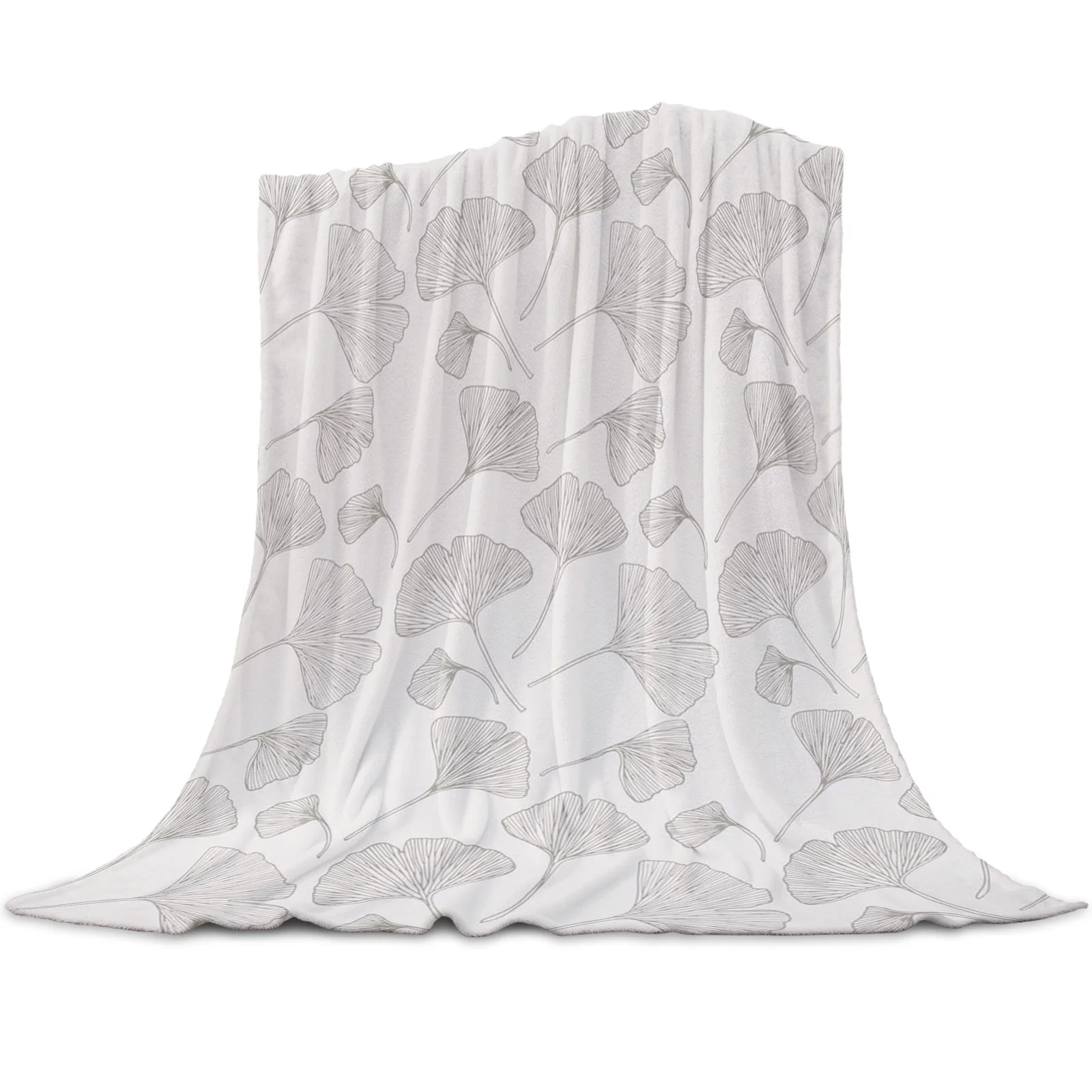 

Ginkgo Leaves Texture Pink Soft Blanket for Bed Sofa Cover Summer Large Travel Throw Bedspread Blankets Carpet