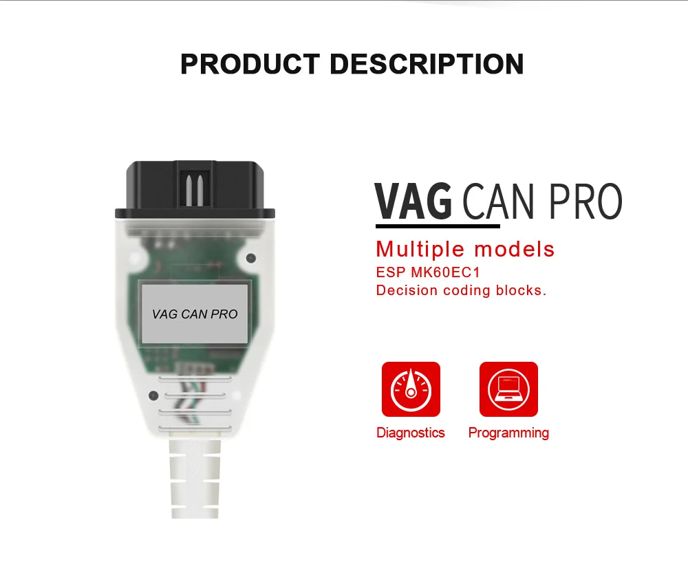 Для VAG CAN PRO чип FTDI Поддержка CAN BUS+ UDS+ K-Line SW версия 5.5.1 VAG CAN PRO V5.5.1 с FTDI FT245RL лучше, чем ODIS