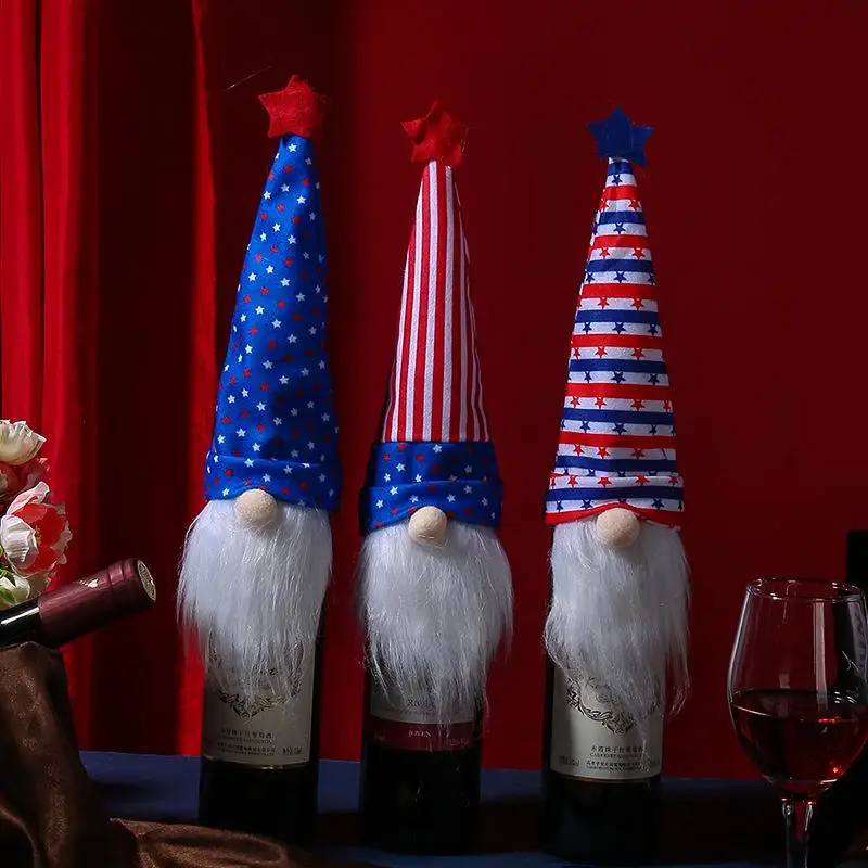 

Остроконечная шапка, кукла без лица, карликовое украшение для праздника и вечеринки, пятиконечная звезда, чехол для винной бутылки, украшен...