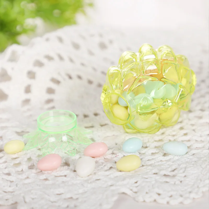 12Pcs Pineapple Shaped Candy Box Plastic Fruit Sugar Container Baby Shower Birthday Wedding Favor Gift | Дом и сад