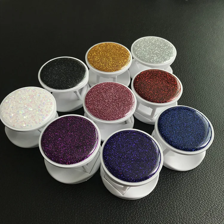 1pcs Glitter epoxy glue round material mobile phone folding stretch bracket Phone Holder girp support finger ring stand holder | Мобильные