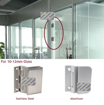 2Pcs/Lot Stainless Steel Aluminum Office Partition Glass Door Hinge Wall Mounted