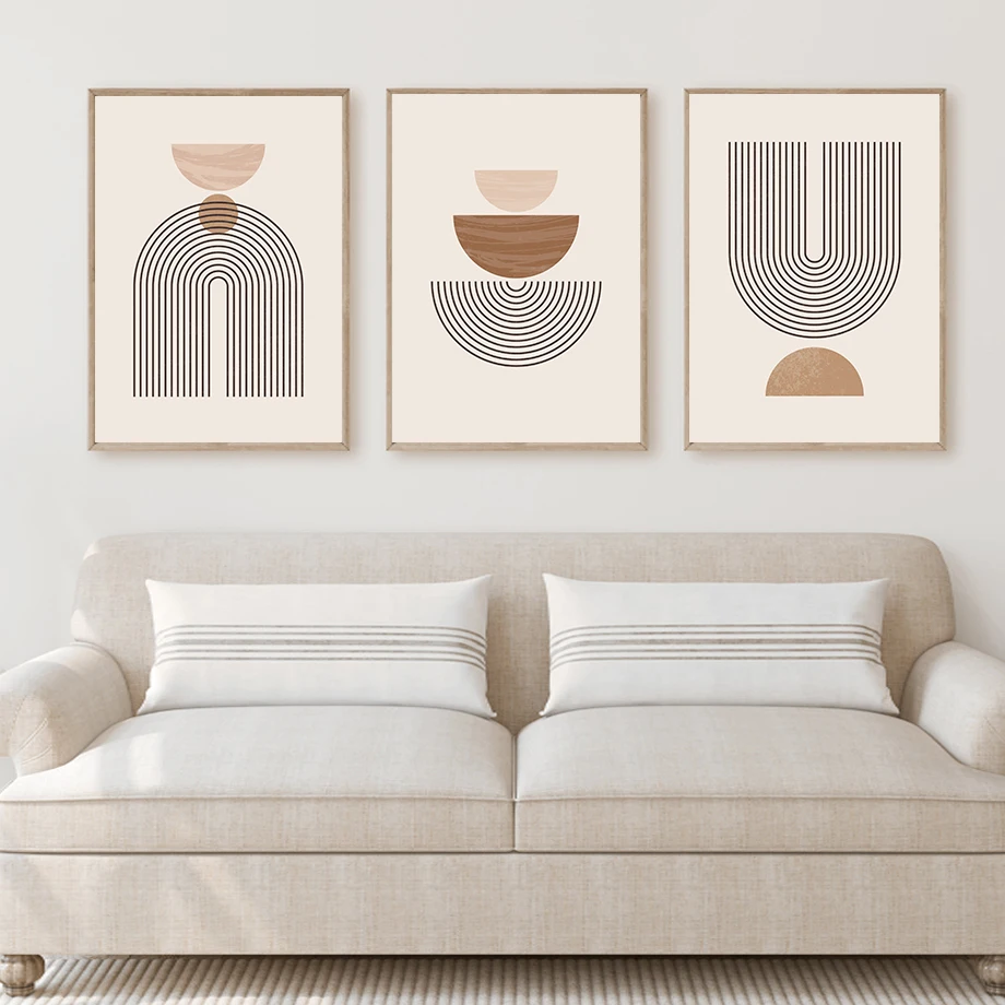 

Boho Line Geometric Wall Art Canvas Poster Decorative Painting Posters And Prints Wall Pictures for Living Room Home Decor