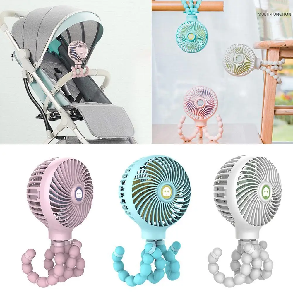 

Mini Stroller Fan Personal Portable Desk Handheld Baby Bed Car Seat Fan USB Rechargeable Battery Operated Fan