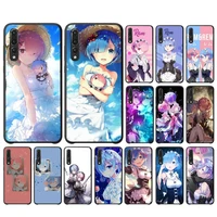 re zero ram rem in another world phone case for huawei y6 2018 y7prime2019 funda case for y8p y9 2019 capa