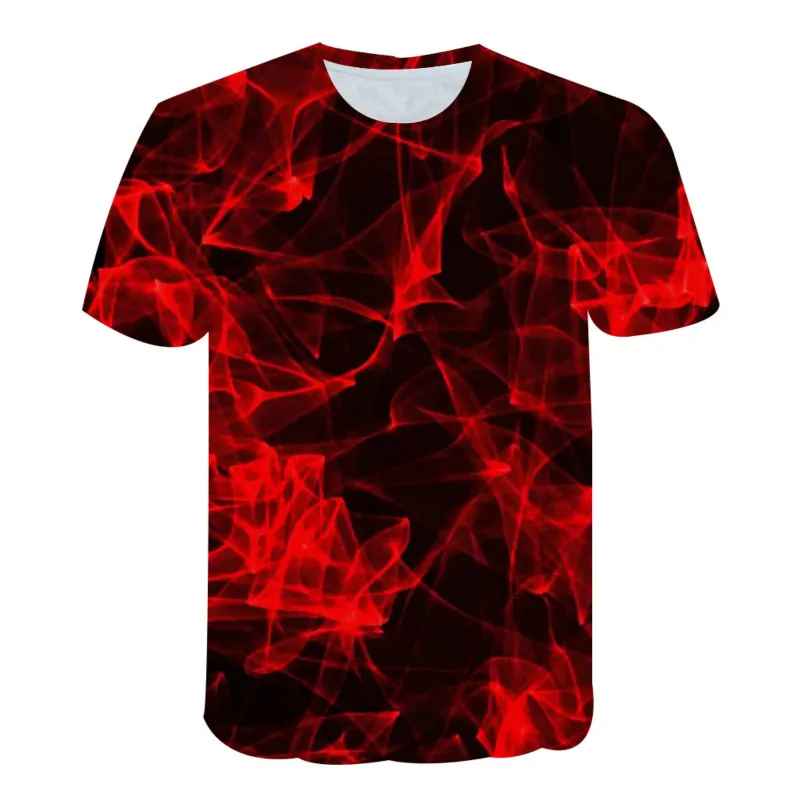 Мужская футболка с коротким рукавом Повседневная красным 3D принтом светильник