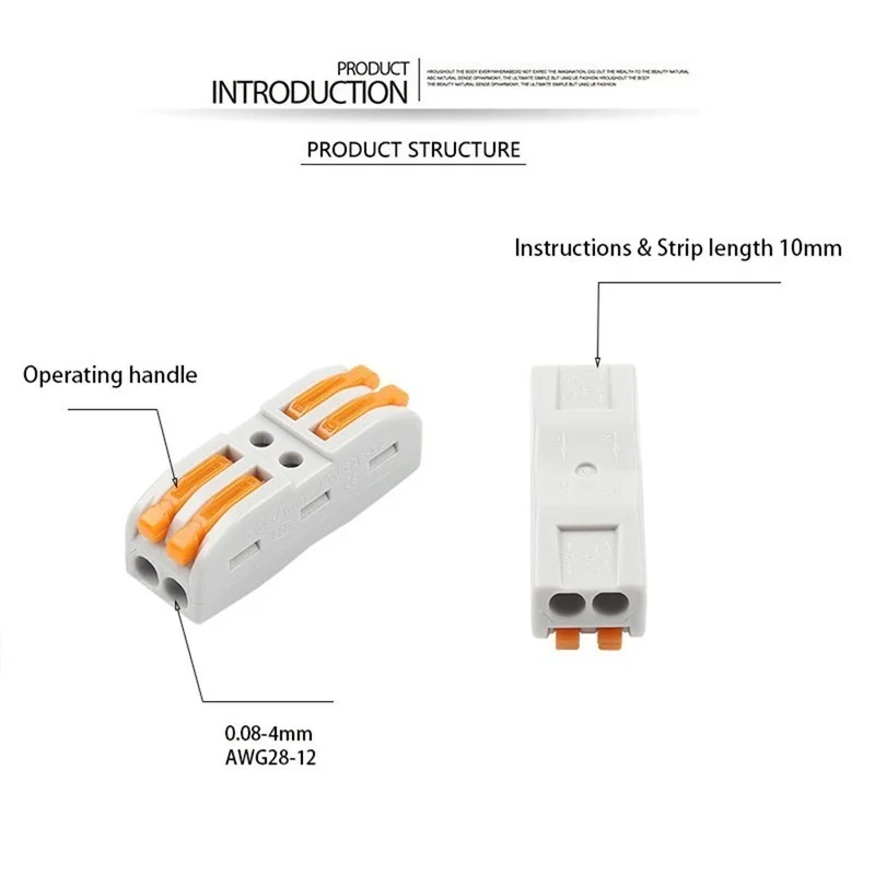 

Terminal Block Fast Wire Connection Push Wiring Terminal Home Compact Housing for Wago ElectronicsMini Fast Universal Wiring