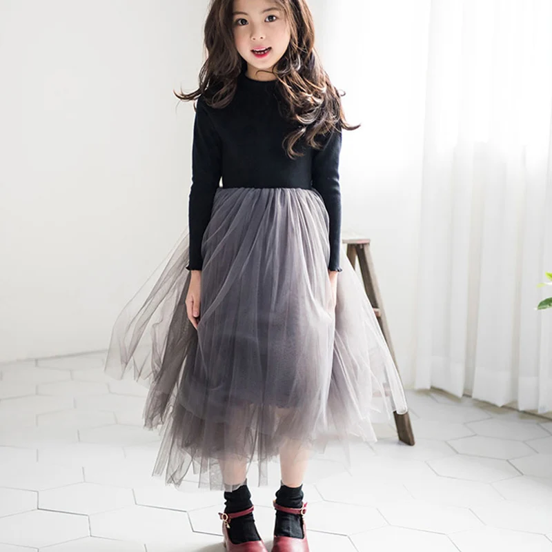 Baby Girl Princess Party Frock 2020 Spring Fall Winter Velvet Tulle Mesh Dress Elegant Evening puffy Warm Kids Clothe | Детская одежда