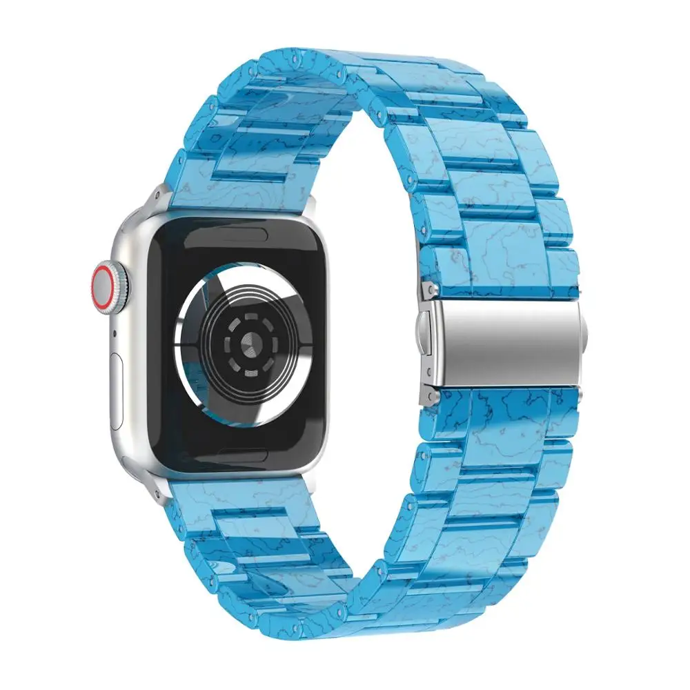 Сменные полимерные ремешки для часов Apple Watch 38 мм 40 мм легкий полимерный металлический ремешок с пряжкой для iwatch серии 1 2 3 4 5 42/44 мм - Цвет ремешка: blue