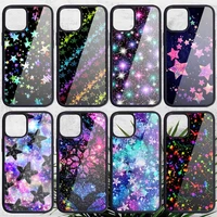 colorful sparkle phone case for iphone 11 12 pro xs max 8 7 6 6s plus x 5s se 2020 xr hard tpu pc cover funda shell