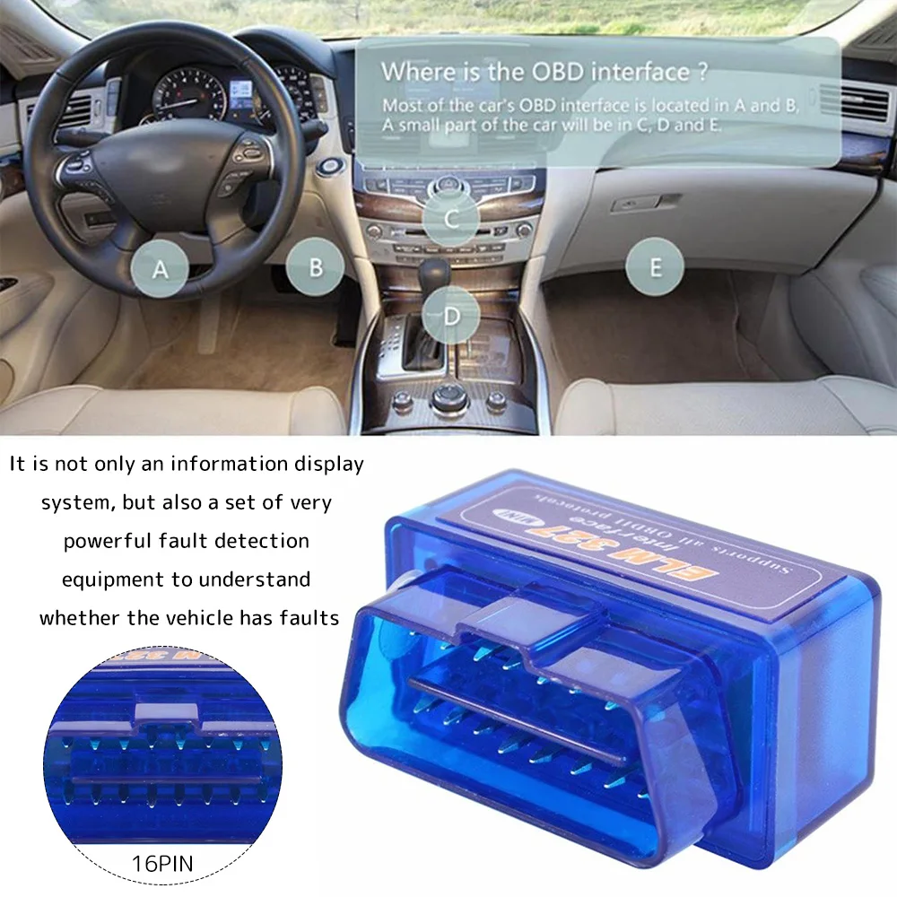 Топ OBD V2.1 V1.5 Мини ELM327 OBD2 Bluetooth Автомобильный сканер OBDII 2 автомобильный тестер ELM 327