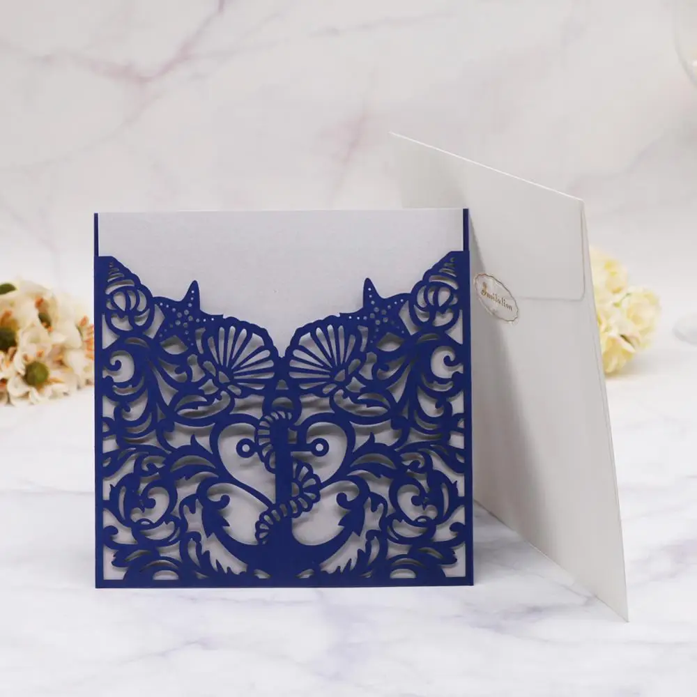 

35PCS/LOT Wedding Invitation Card Unique Exquisite Pattern Hollow Laser Cut Marriage Festival Invitation Card