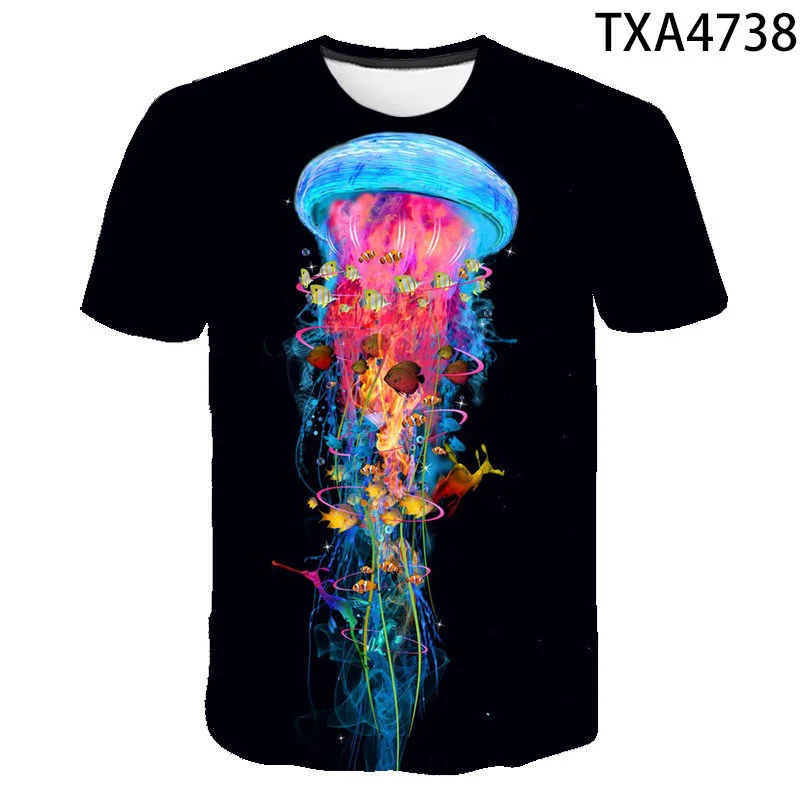 

The New 2021 Summer Men's 3d T-shirt Marine Jellyfish Men's And Women's Casual Style Short-sleeved T-shirt 130-6xl