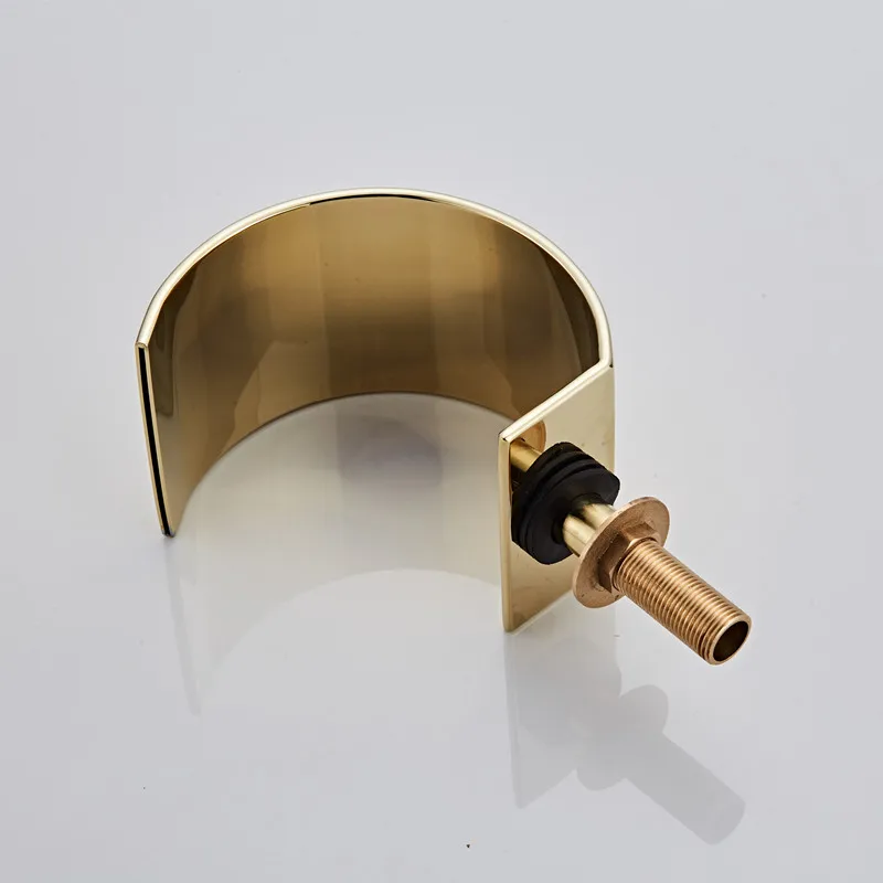 Роскошный Золотой смеситель для ванной комнаты с двойной ручкой золотой кран