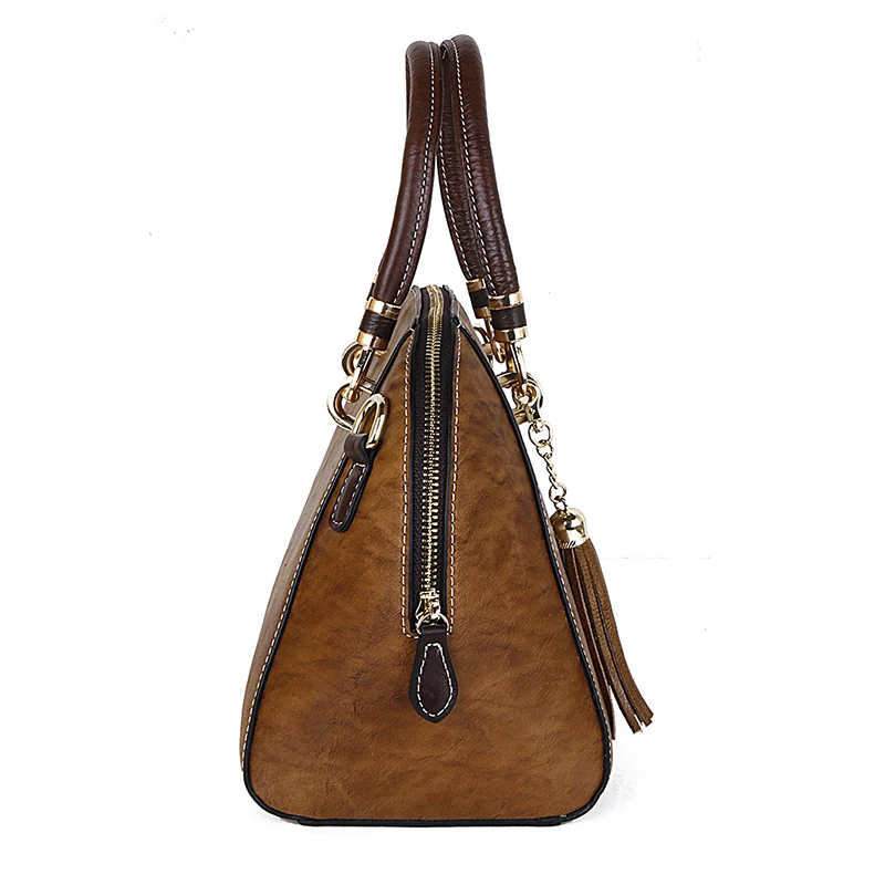 Женская сумка через плечо из натуральной воловьей кожи с цветочным принтом