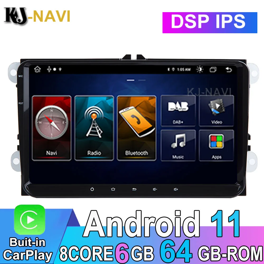 

GPS Android 11 For VW Volkswagen Golf Polo Skoda Rapid Octavia Tiguan Passat B7 B6 8-Core Car Multimedia Player Carplay Radio